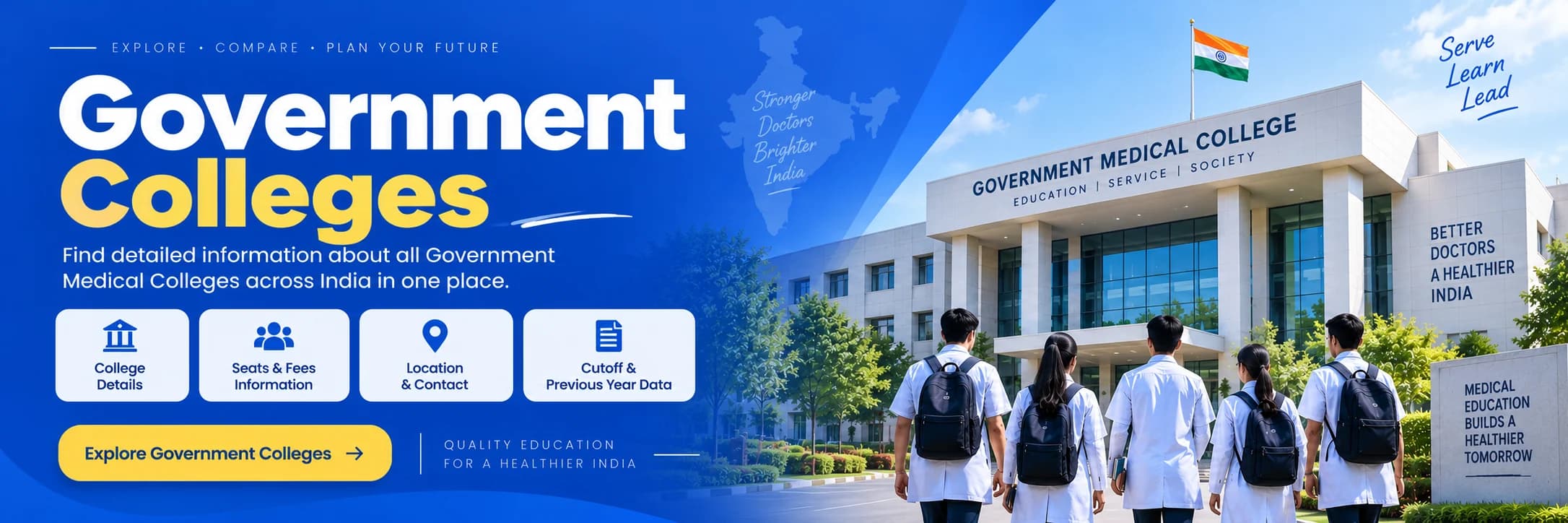 Government Medical Colleges for NEET PG — MD/MS/DNB seats & cutoffs